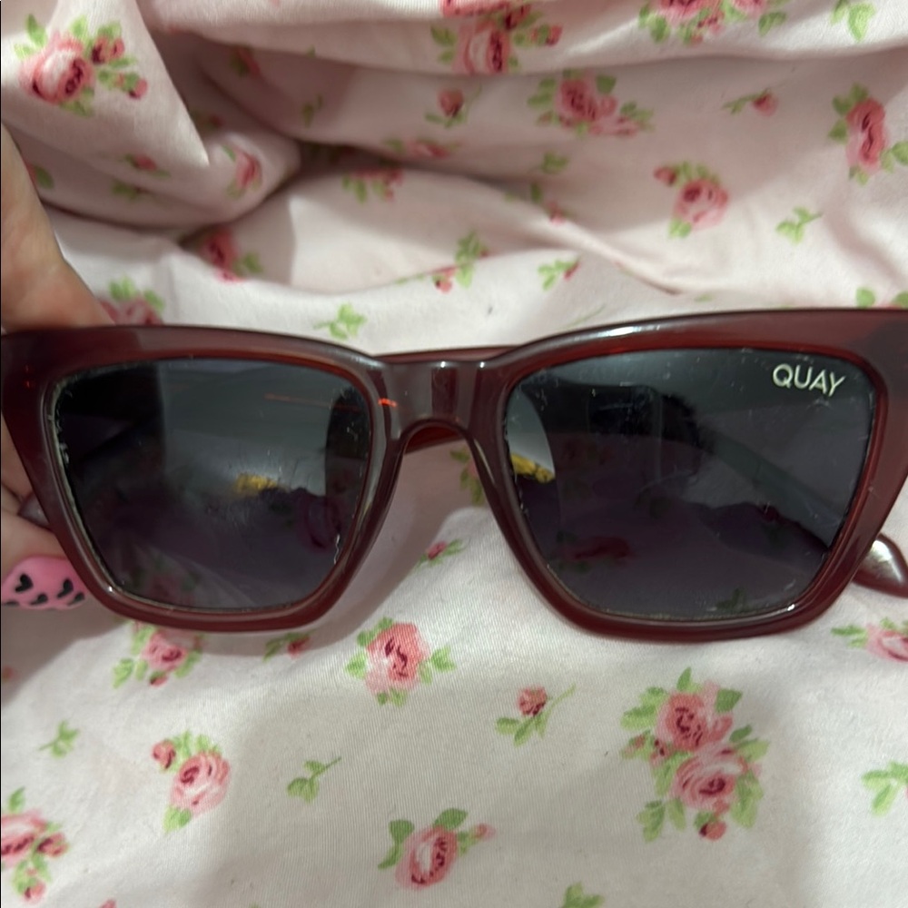 Quay Australia Call The Shots Red Wayfarer Sunglasses